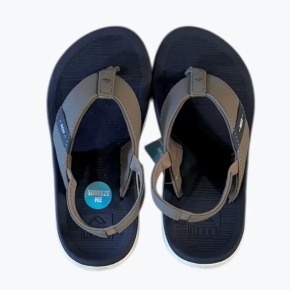 Reef Santa Ana Kids Brown Blue Flip Flop Size 12‎ Toddler Sandals Boy Girls